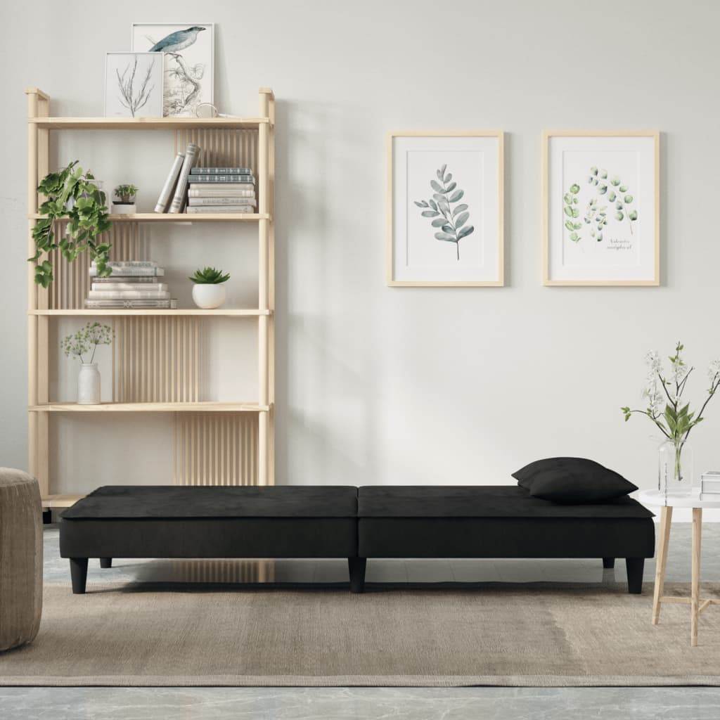 Schlafsofa Schwarz Samt