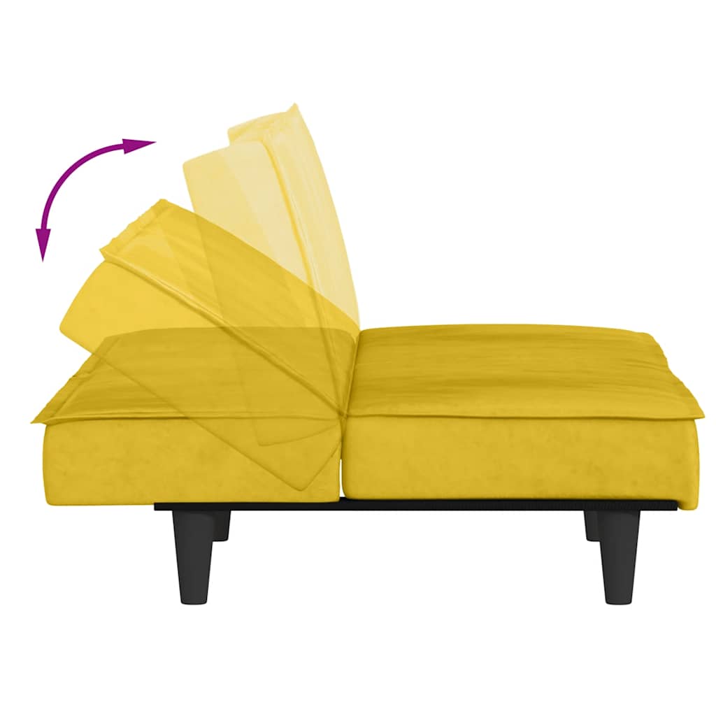 Schlafsofa Gelb Samt
