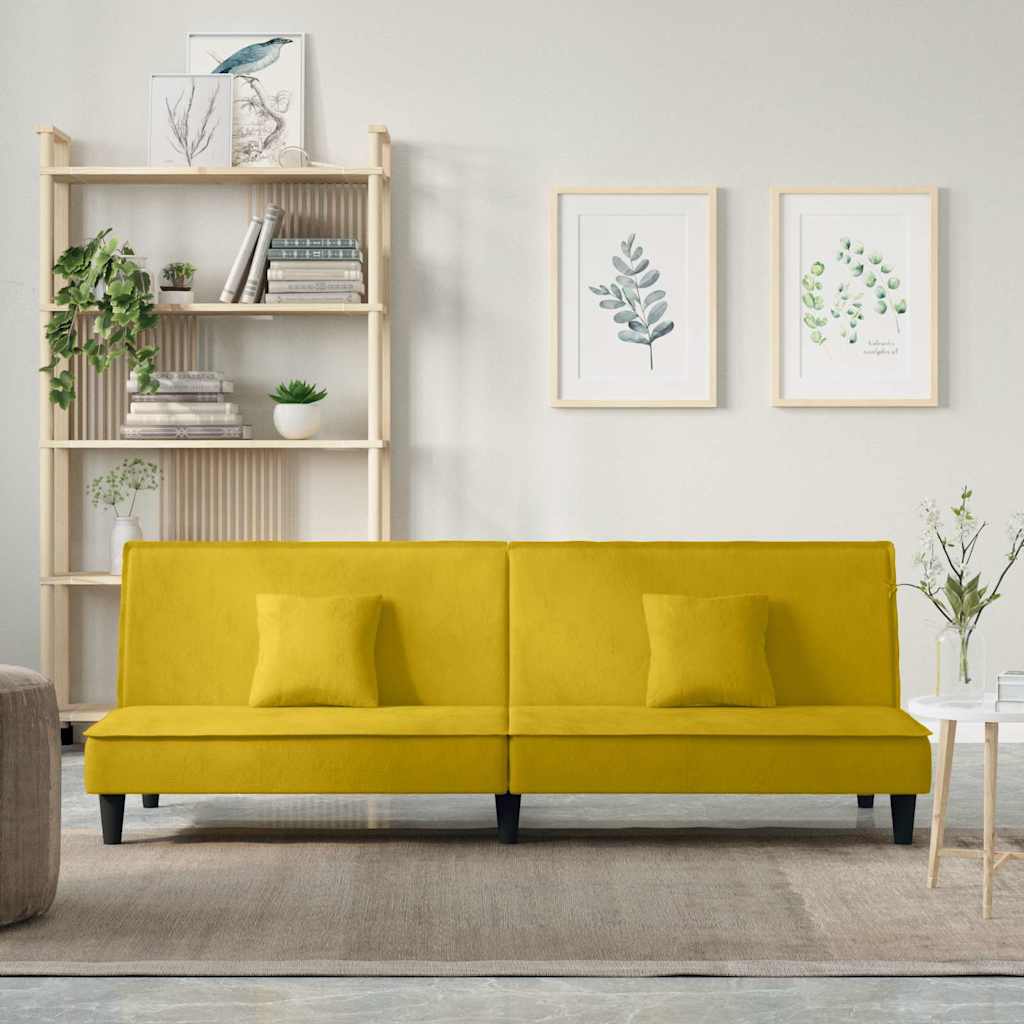 Schlafsofa Gelb Samt