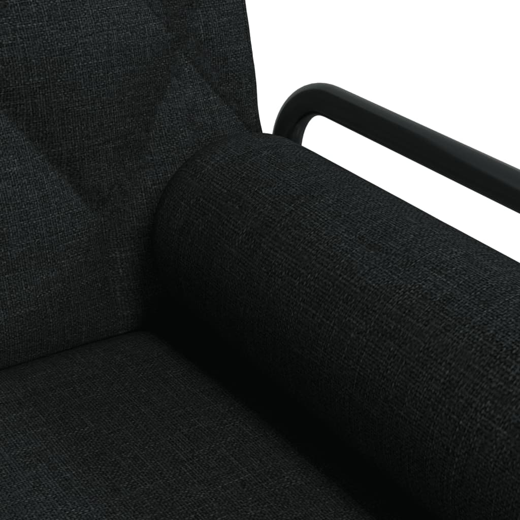Schlafsofa mit Armlehnen Schwarz Stoff