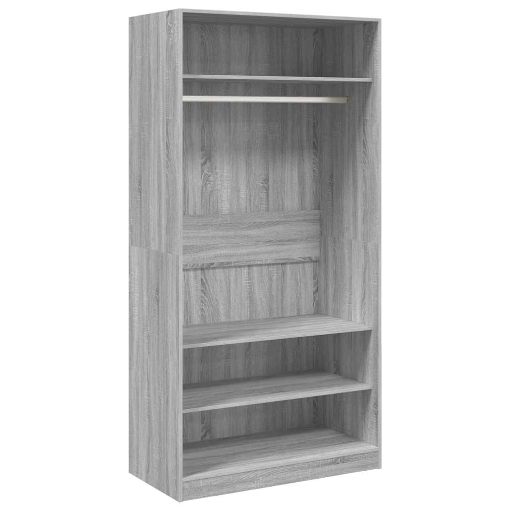 Kleiderschrank Grau Sonoma 100x50x200 cm Holzwerkstoff