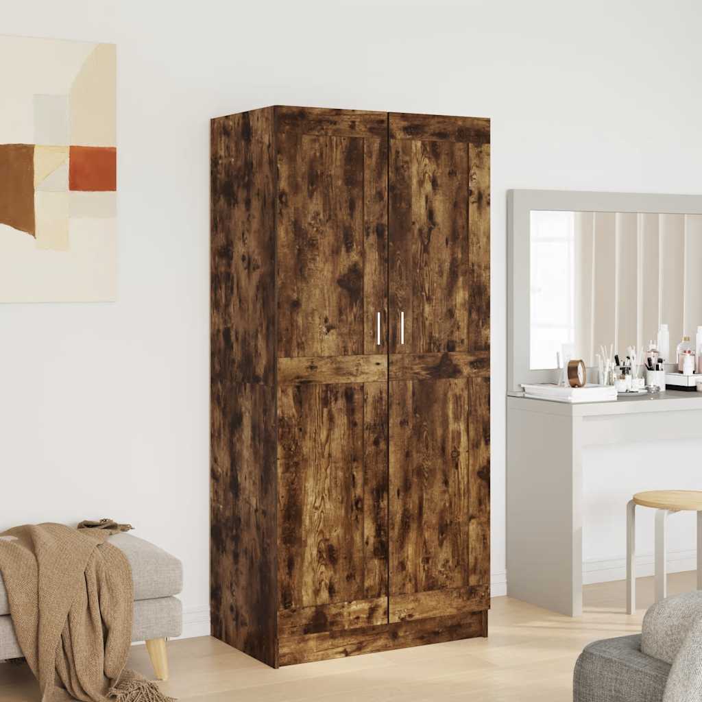 Kleiderschrank Räuchereiche 82,5x51,5x180 cm Holzwerkstoff