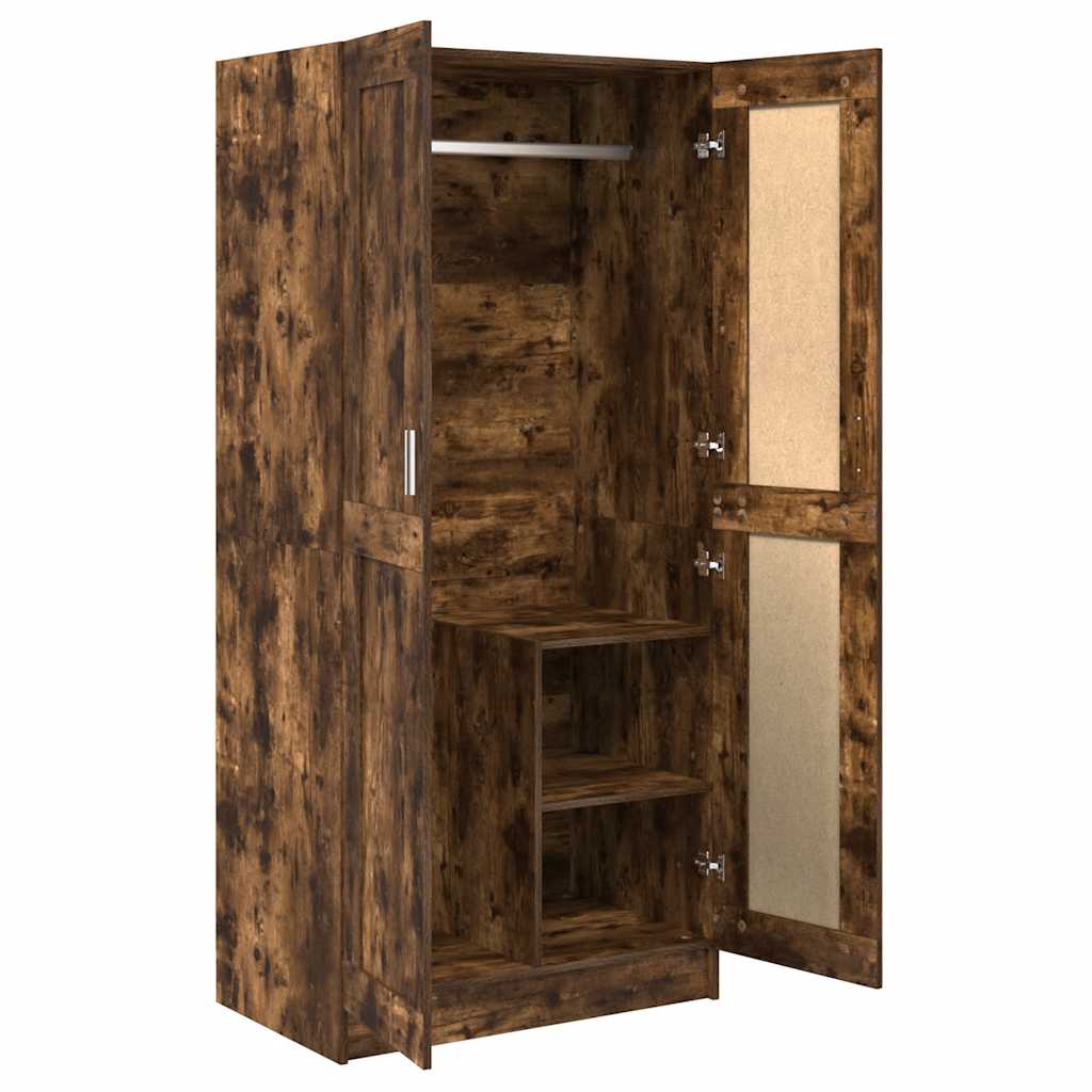 Kleiderschrank Räuchereiche 82,5x51,5x180 cm Holzwerkstoff