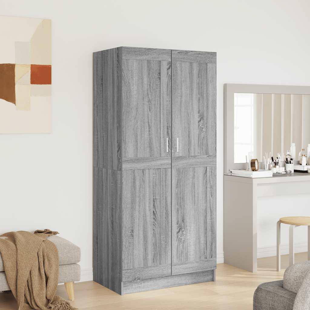 Kleiderschrank Grau Sonoma 82,5x51,5x180 cm Holzwerkstoff