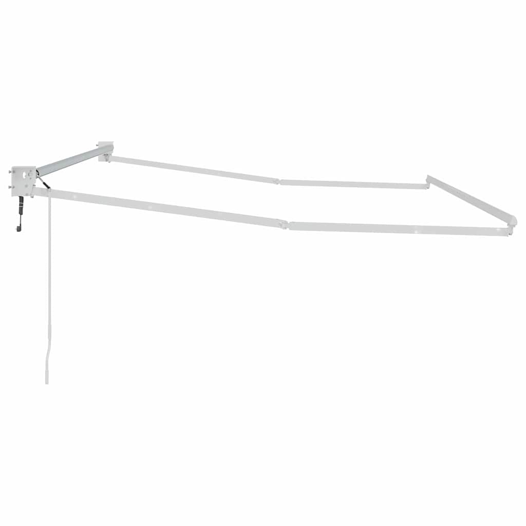 Ausziehbarer Sonnenschirmrahmen Weiß 350 x 250 cm Aluminium