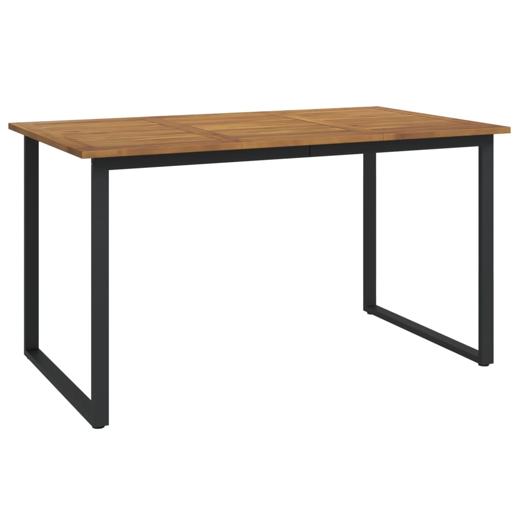 Gartentisch mit Beinen in U-Form 140×80×75 cm Massivholz Akazie
