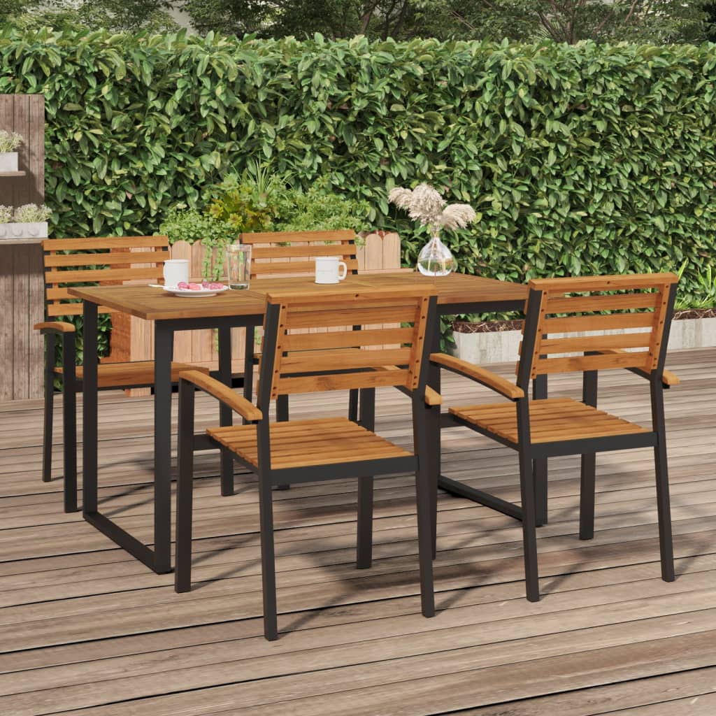 Gartentisch mit Beinen in U-Form 140×80×75 cm Massivholz Akazie