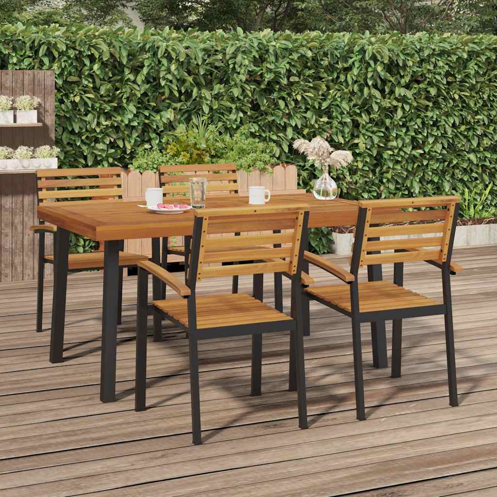 Gartentisch 150x90x75 cm Massivholz Akazie