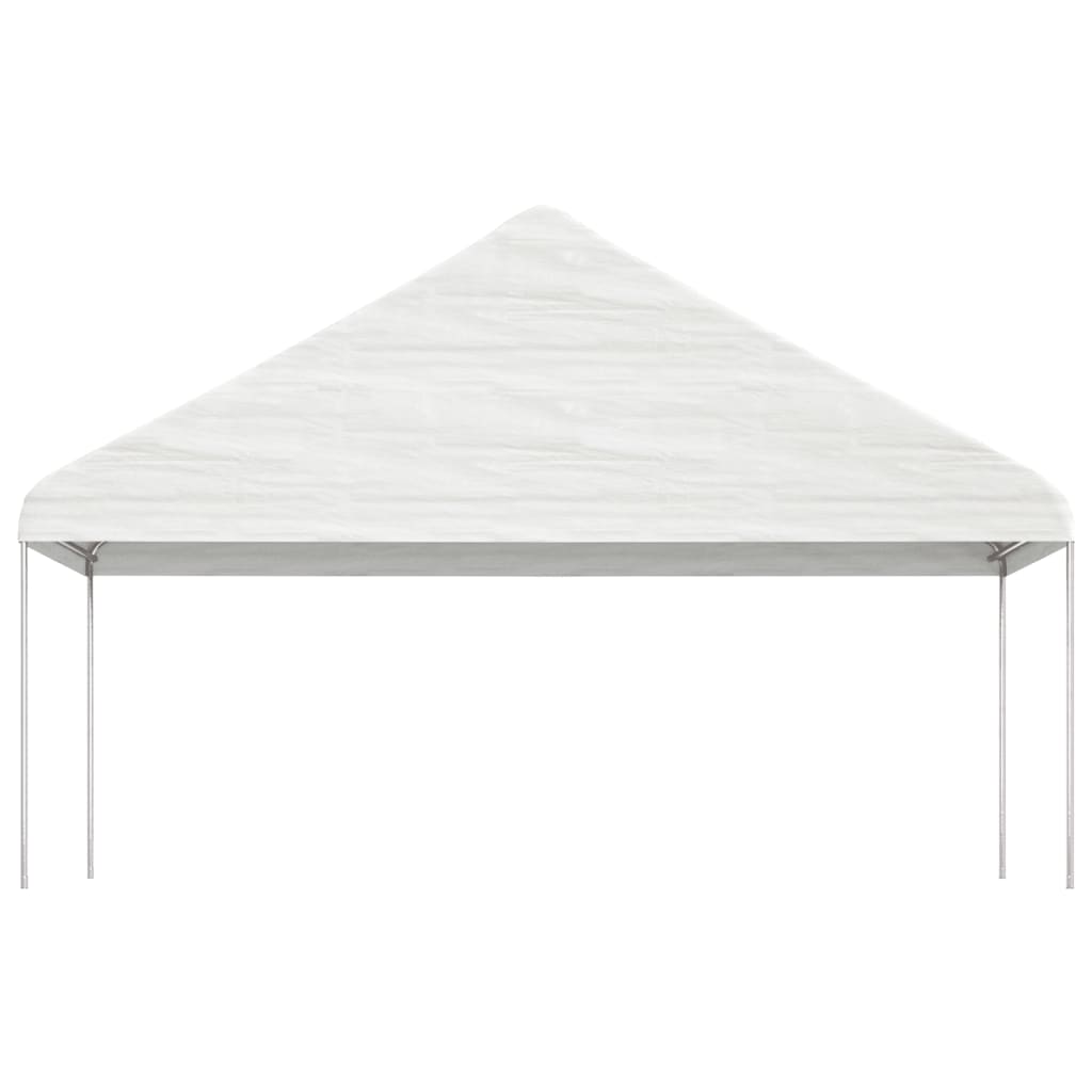 Pavillon mit Dach Weiß 8,92x5,88x3,75 m Polyethylen