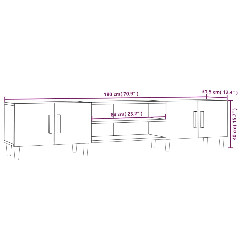 TV-Schrank Sonoma-Eiche 180 x 31,5 x 40 cm Holzwerkstoff