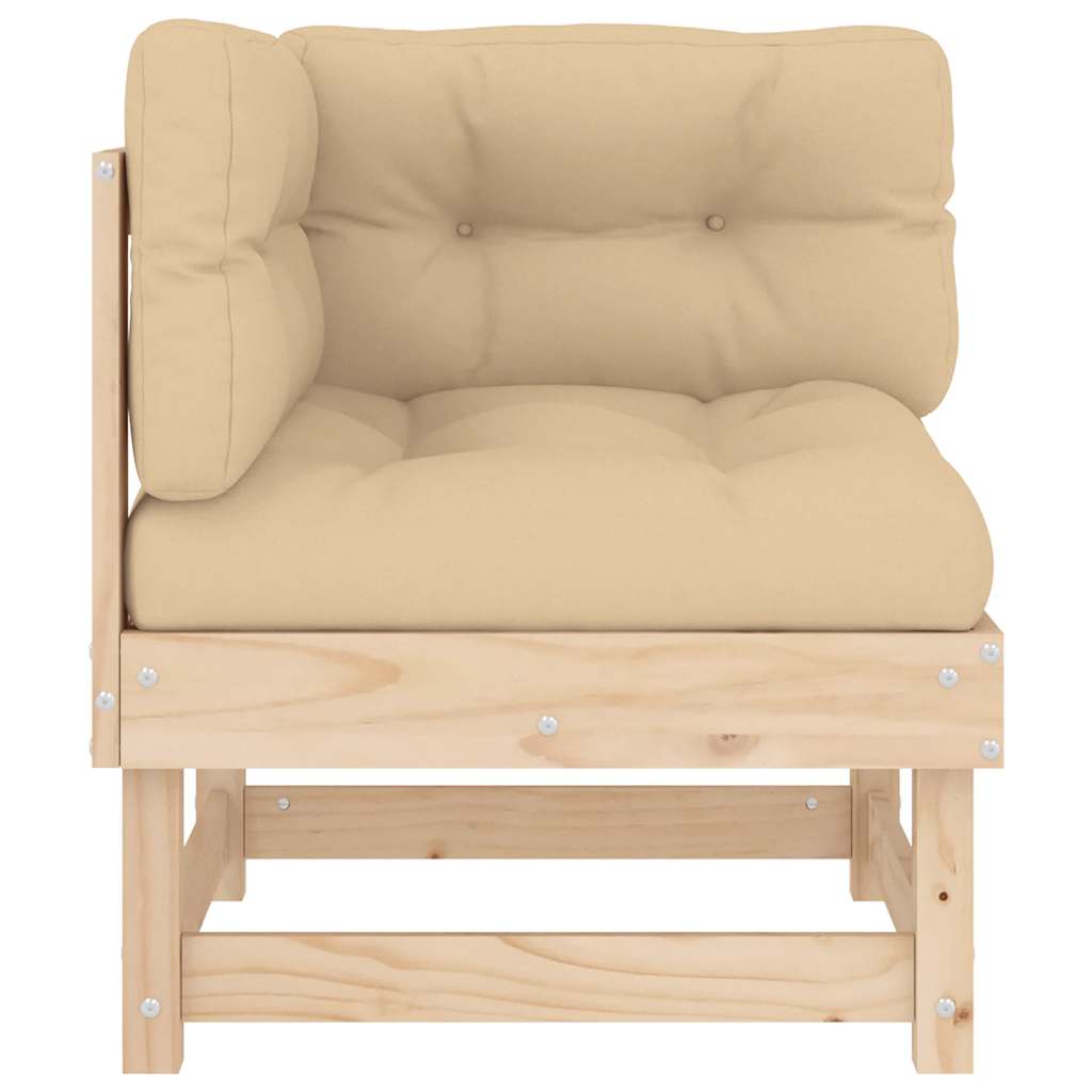Ecksofas mit Kissen 2 Stk. Massivholz Kiefer