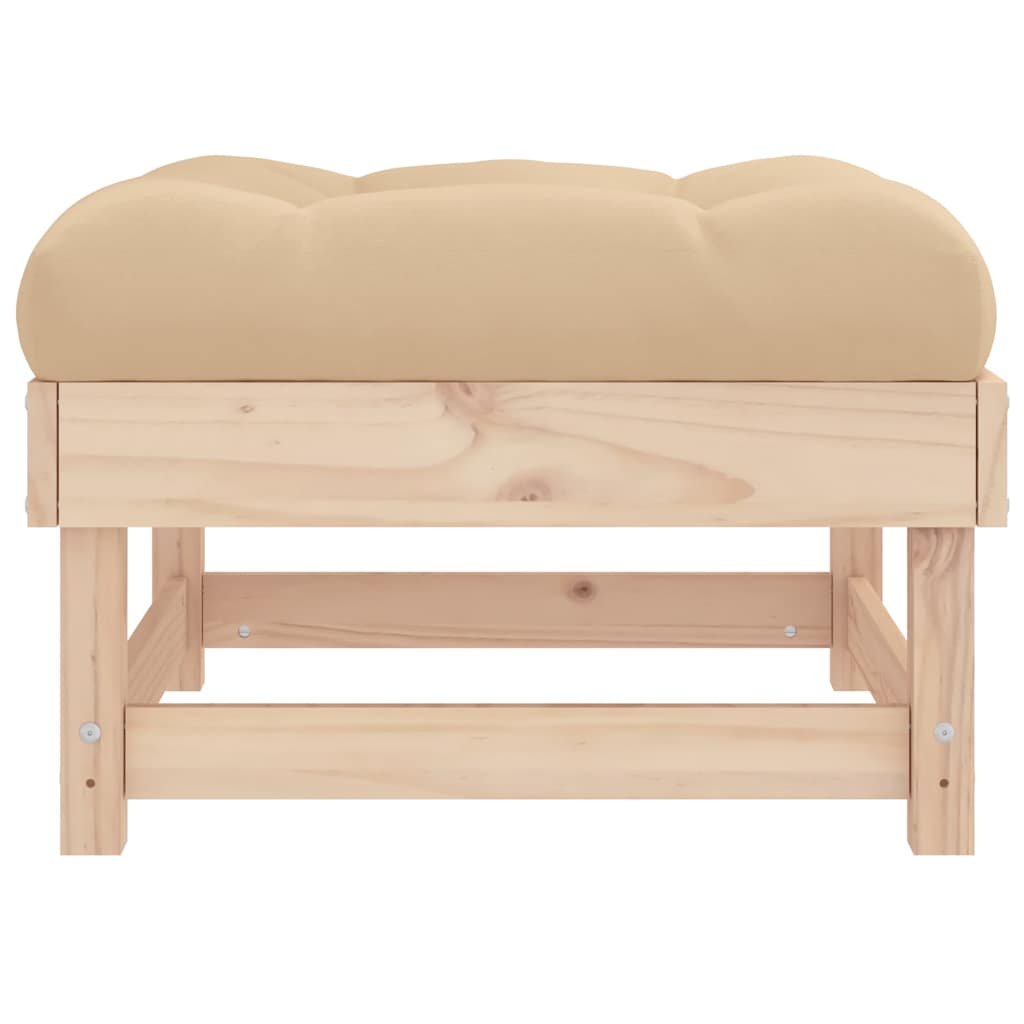 Gartenhocker mit Kissen 2 Stk. Massivholz Kiefer