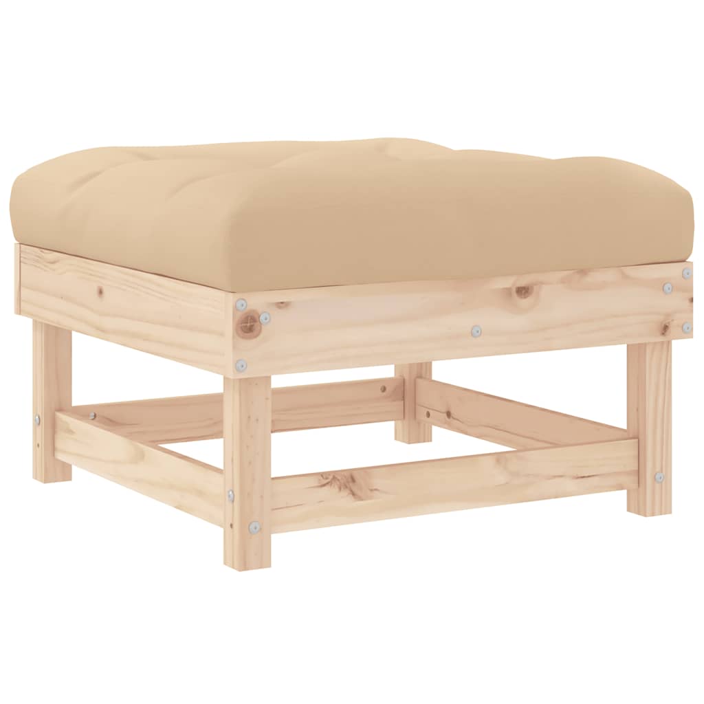 Gartenhocker mit Kissen 2 Stk. Massivholz Kiefer