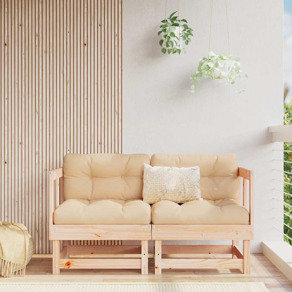 Garten-Ecksofas 2 Stk. Massivholz Kiefer