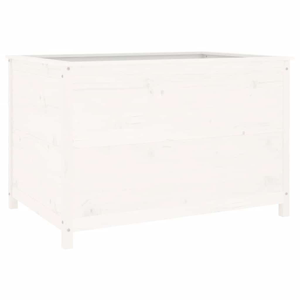 Hochbeet Weiß 119,5x82,5x78 cm Massivholz Kiefer