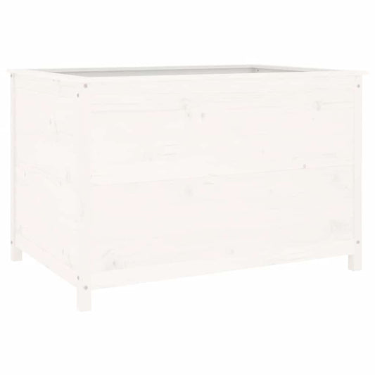 Hochbeet Weiß 119,5x82,5x78 cm Massivholz Kiefer