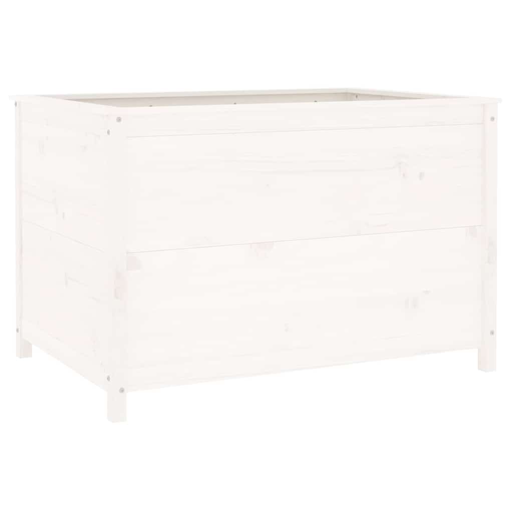 Hochbeet Weiß 119,5x82,5x78 cm Massivholz Kiefer