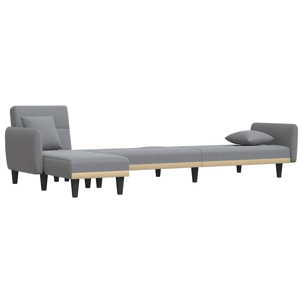 Schlafsofa in L-Form Hellgrau 275x140x70 cm Stoff