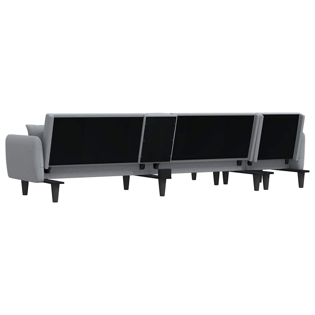 Schlafsofa in L-Form Hellgrau 275x140x70 cm Stoff