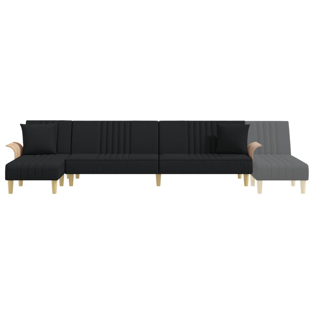 Schlafsofa in L-Form Schwarz 279x140x70 cm Stoff