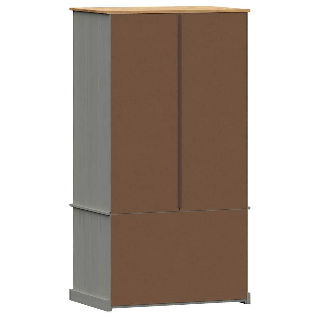 Kleiderschrank VIGO Grau 90x55x170 cm Massivholz Kiefer
