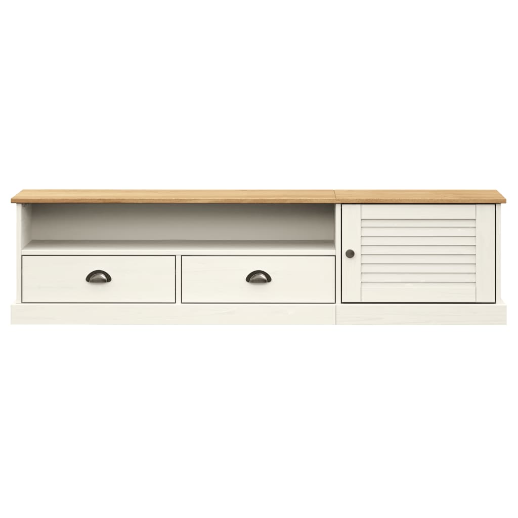 TV-Schrank VIGO Weiß 156x40x40 cm Massivholz Kiefer