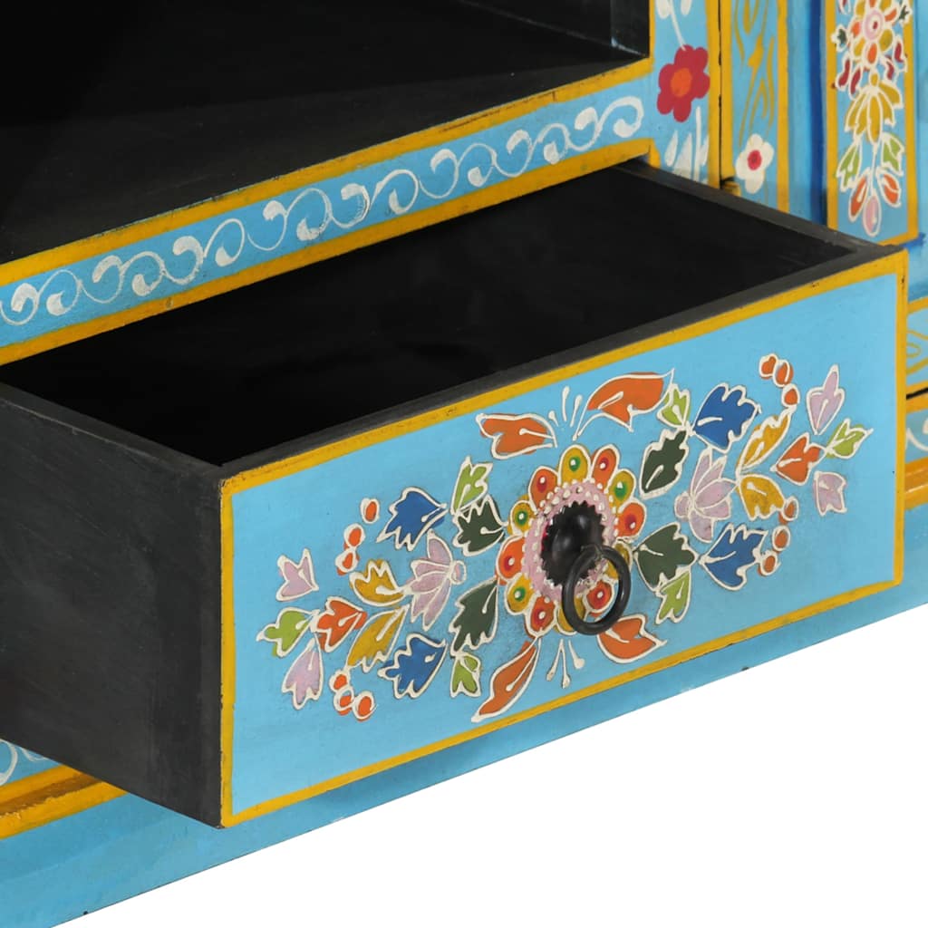 TV-Schrank Blau 110x30x40 cm Massivholz Mango