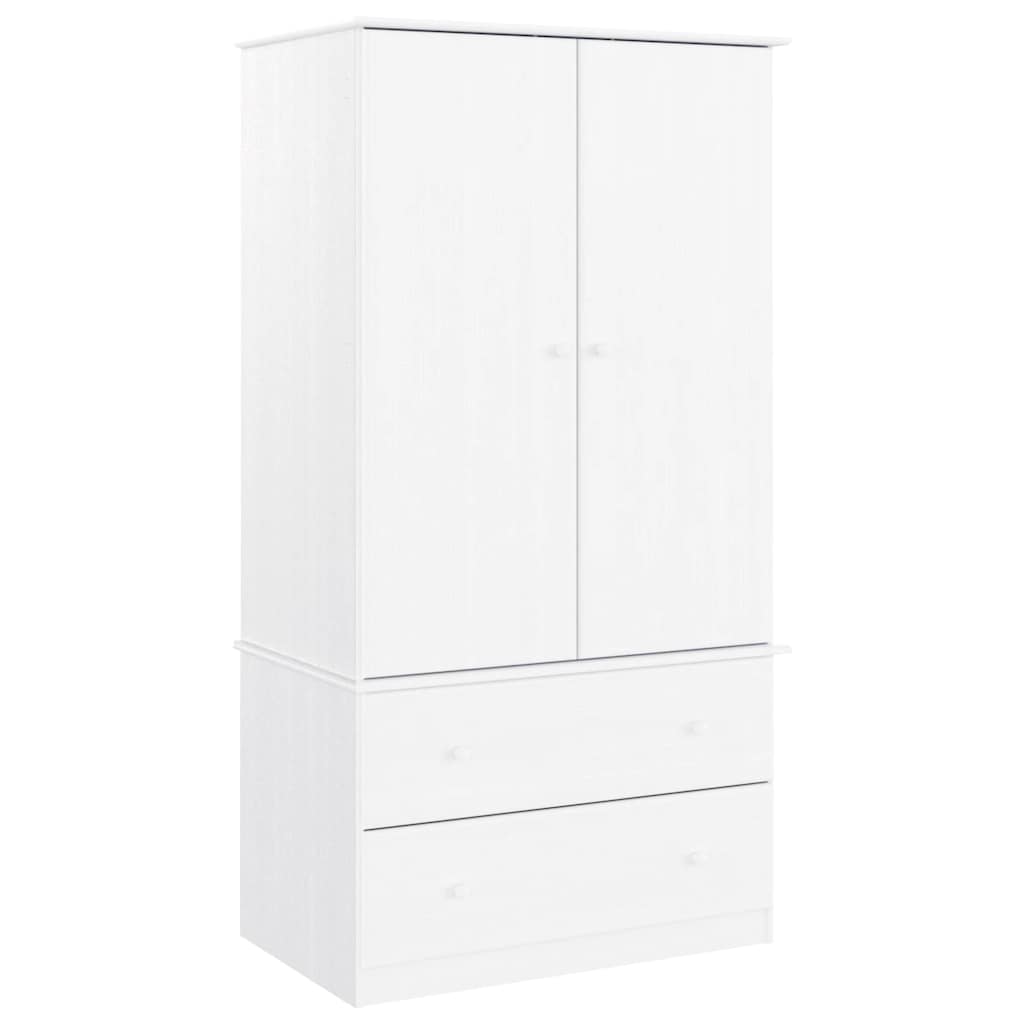 Kleiderschrank ALTA Weiß 90x55x170 cm Massivholz Kiefer