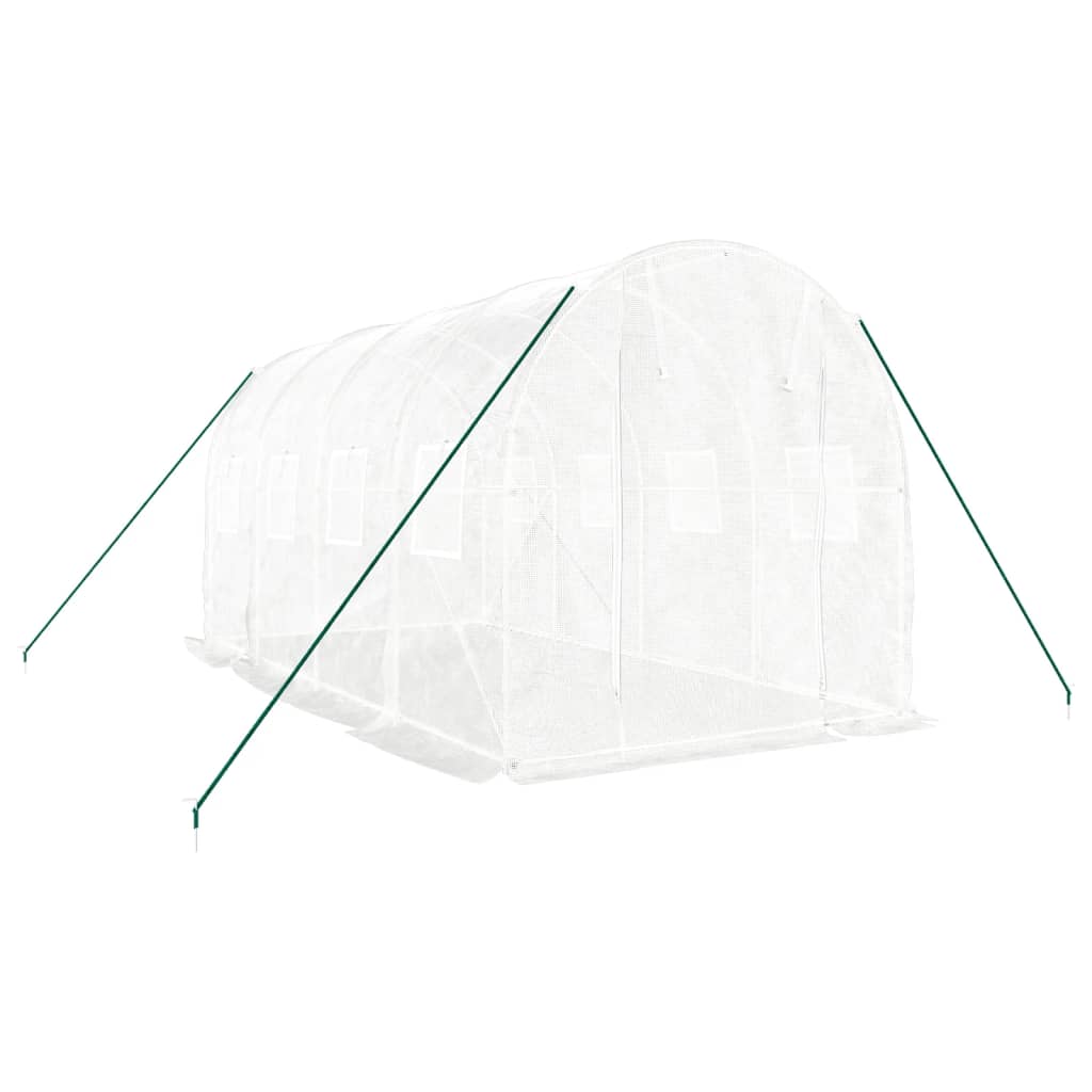 Gewächshaus mit Stahlrahmen Weiß 8 m² 4x2x2 m
