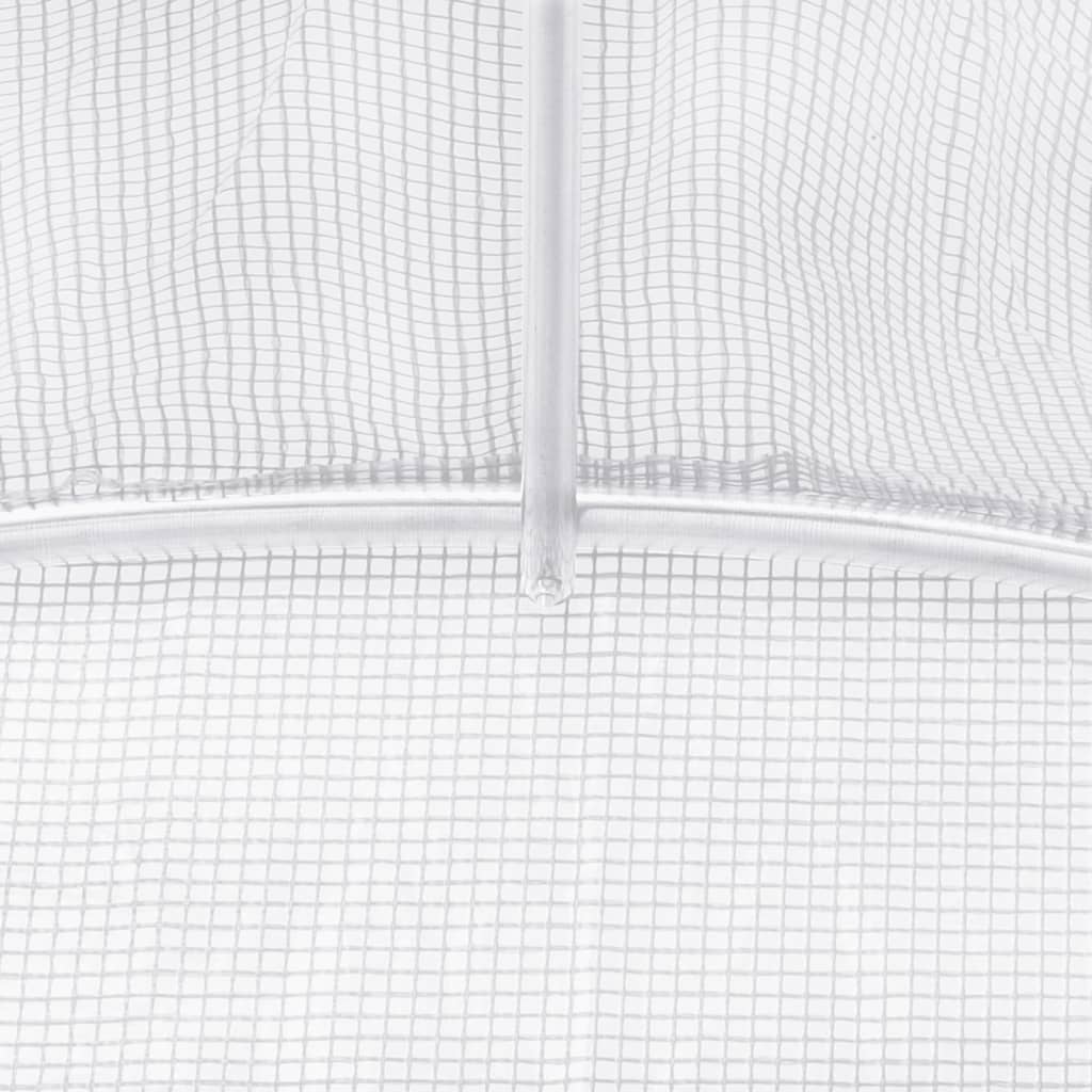 Gewächshaus mit Stahlrahmen Weiß 12 m² 6x2x2 m