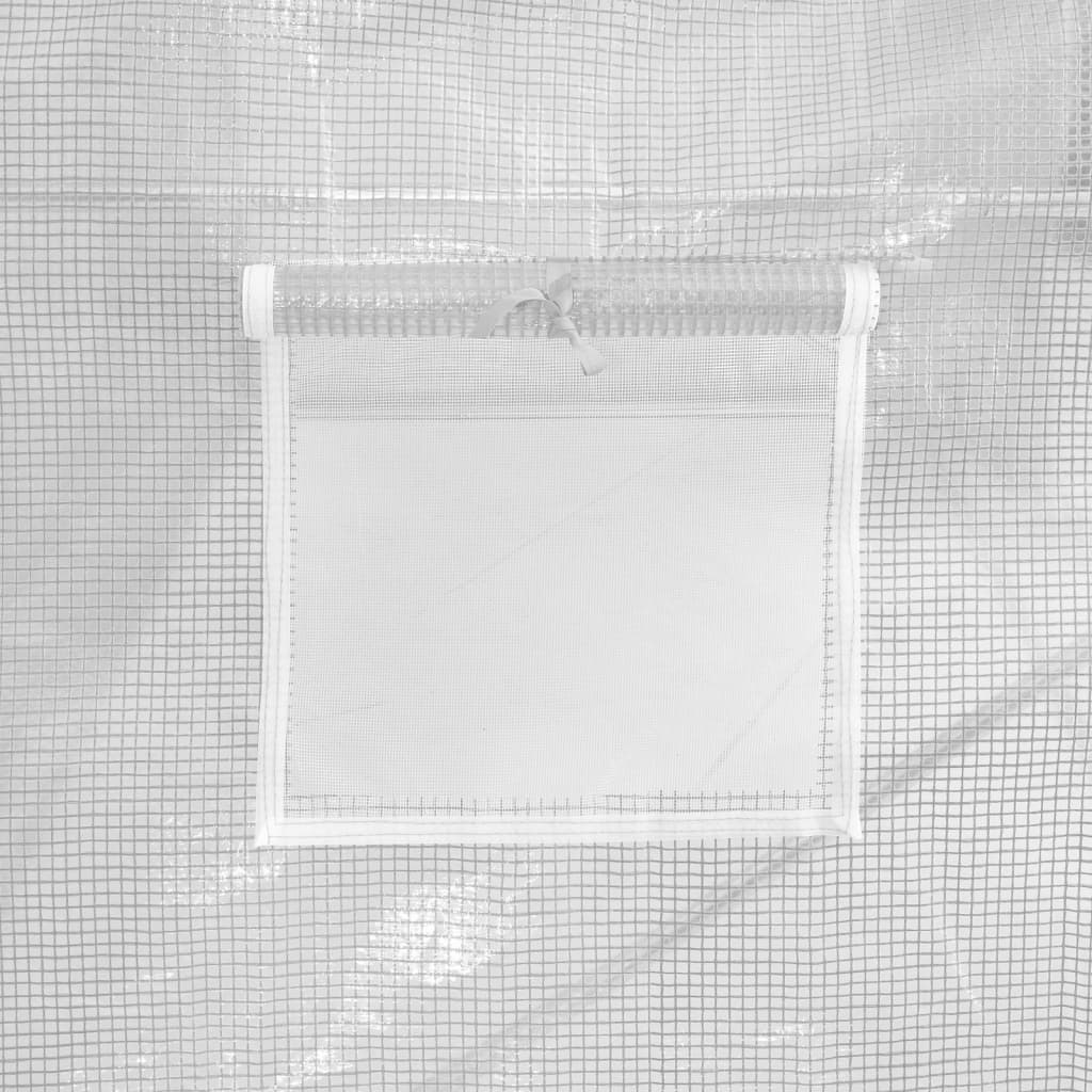 Gewächshaus mit Stahlrahmen Weiß 20 m² 10x2x2 m