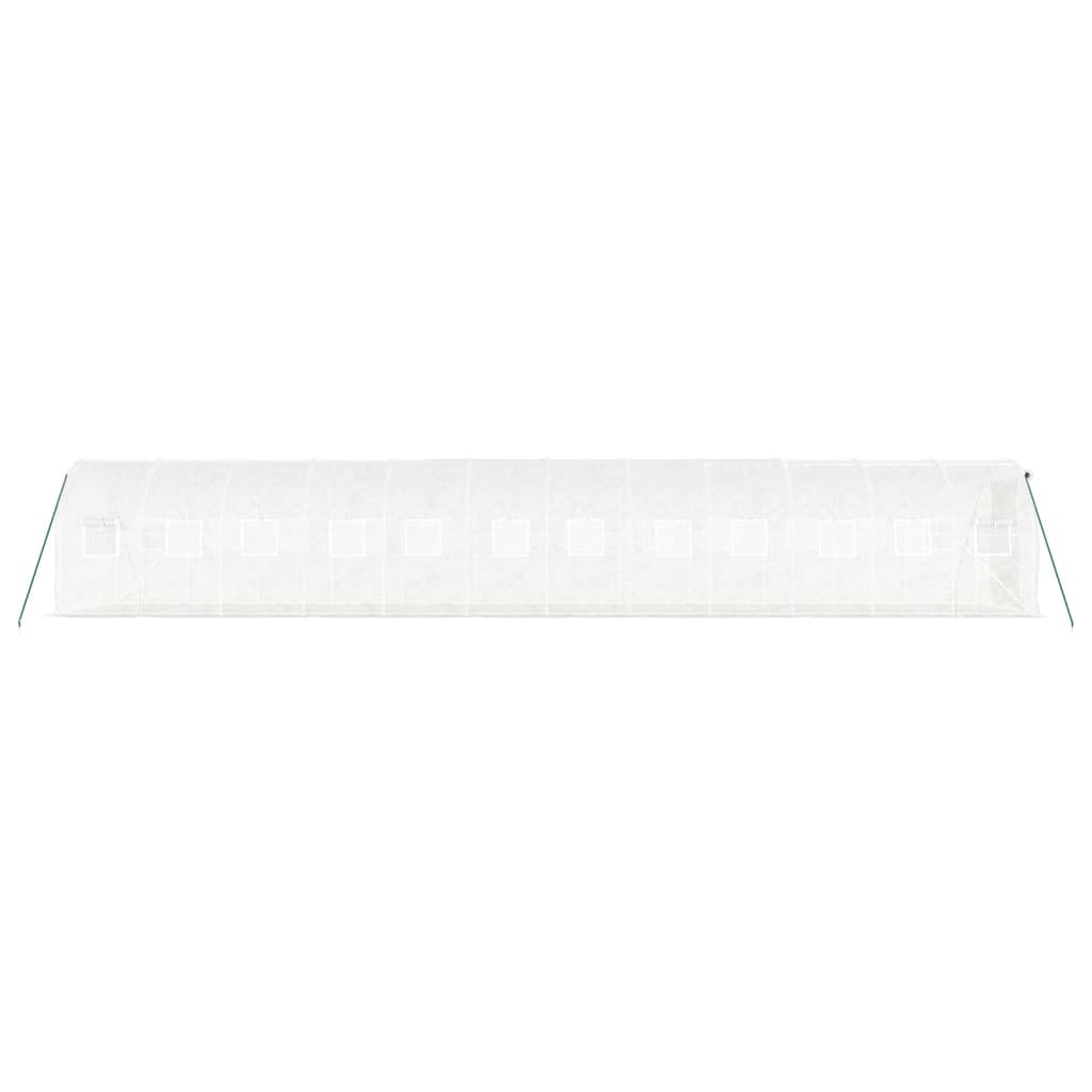 Gewächshaus mit Stahlrahmen Weiß 24 m² 12x2x2 m