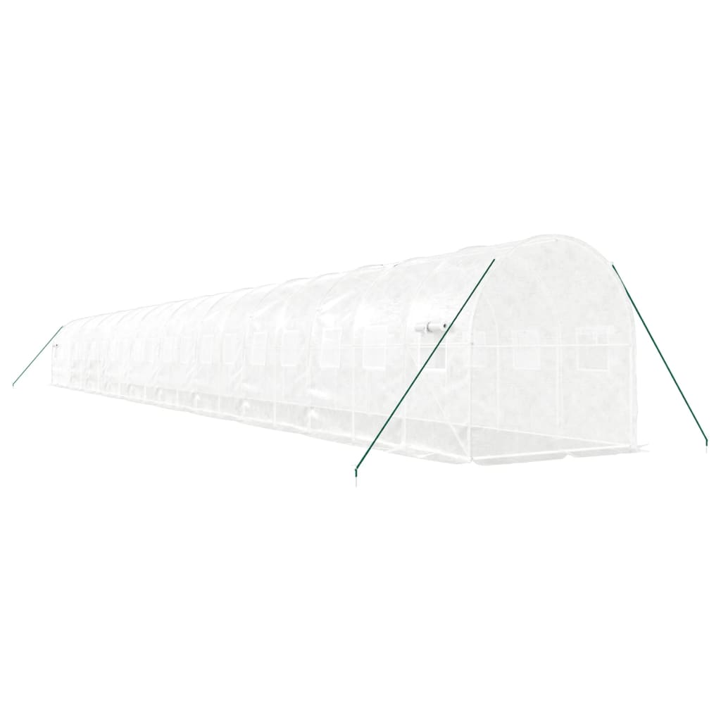 Gewächshaus mit Stahlrahmen Weiß 40 m² 20x2x2 m