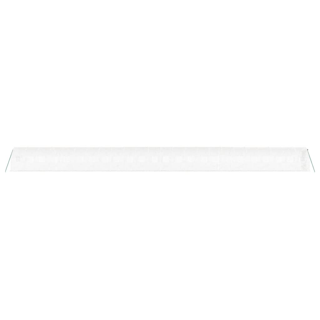 Gewächshaus mit Stahlrahmen Weiß 48 m² 24x2x2 m