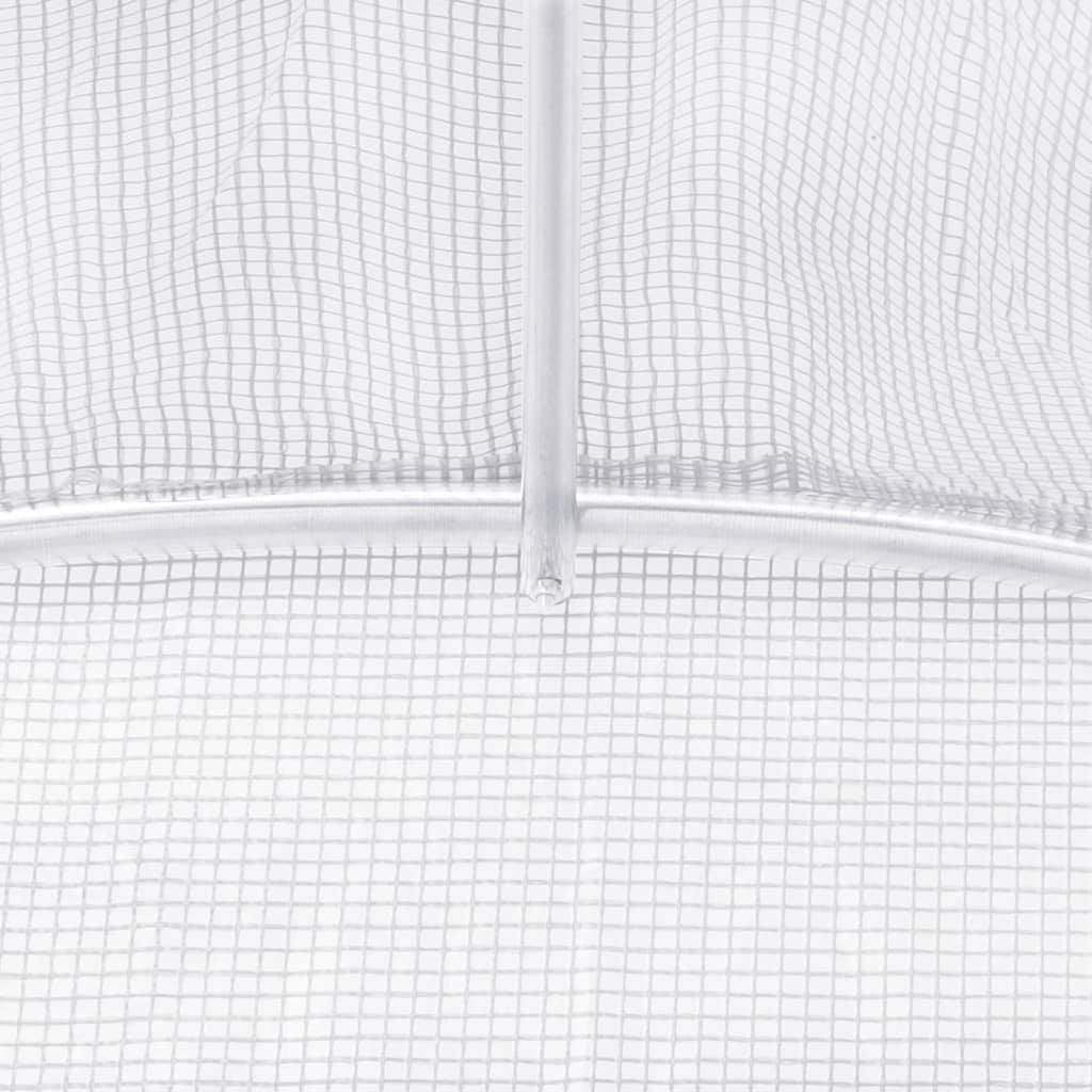 Gewächshaus mit Stahlrahmen Weiß 48 m² 24x2x2 m