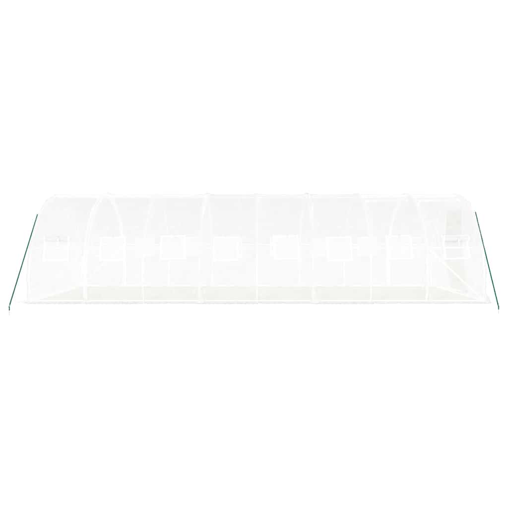 Gewächshaus mit Stahlrahmen Weiß 24 m² 8x3x2 m