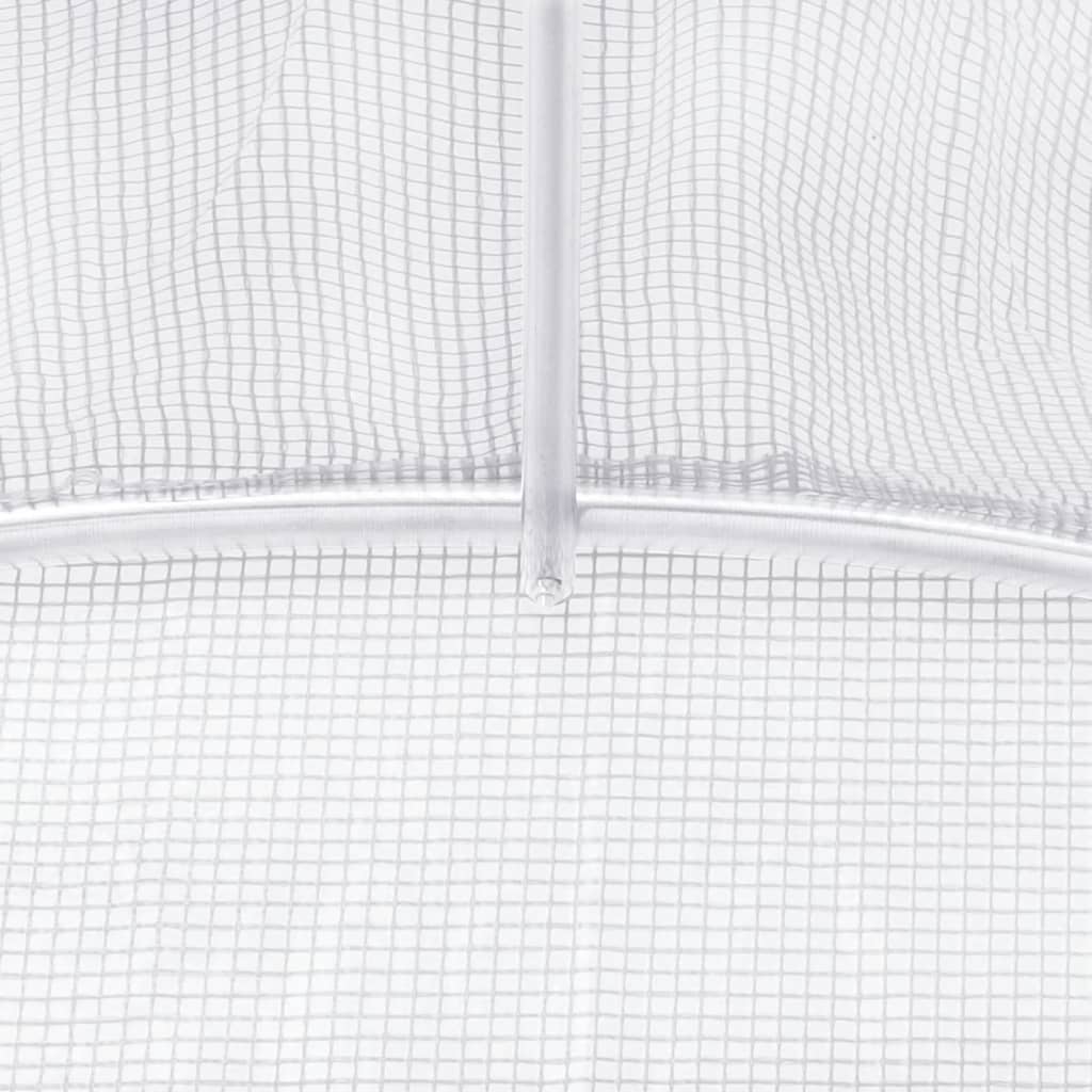 Gewächshaus mit Stahlrahmen Weiß 48 m² 12x4x2 m