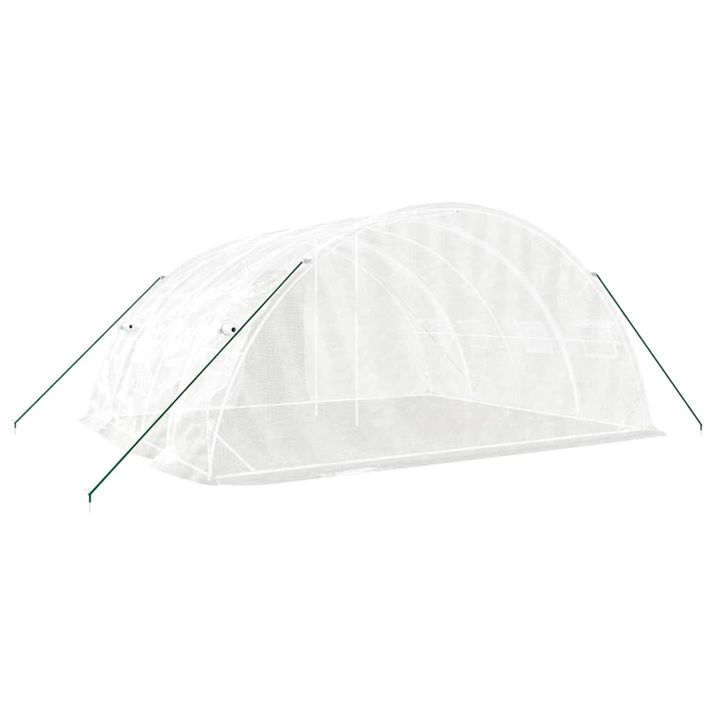 Gewächshaus mit Stahlrahmen Weiß 20 m² 5x4x2,3 m