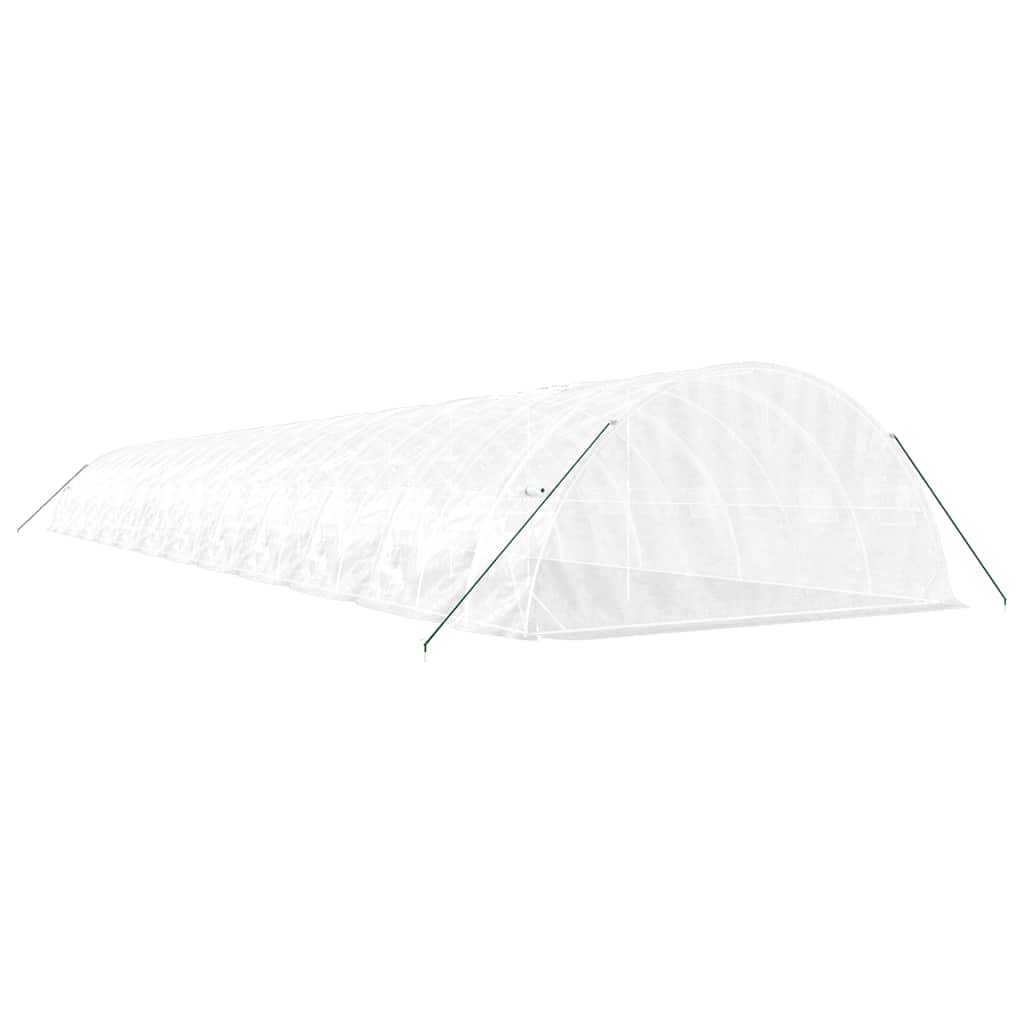 Gewächshaus mit Stahlrahmen Weiß 120 m² 24x5x2,3 m