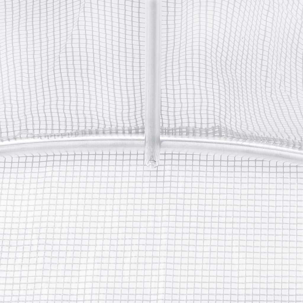 Gewächshaus mit Stahlrahmen Weiß 120 m² 24x5x2,3 m