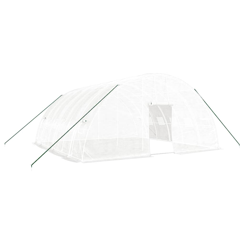 Gewächshaus mit Stahlrahmen Weiß 36 m² 6x6x2,85 m