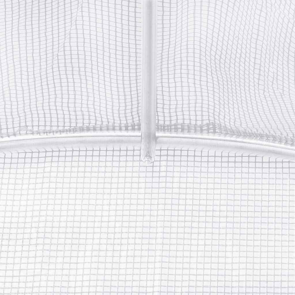 Gewächshaus mit Stahlrahmen Weiß 36 m² 6x6x2,85 m