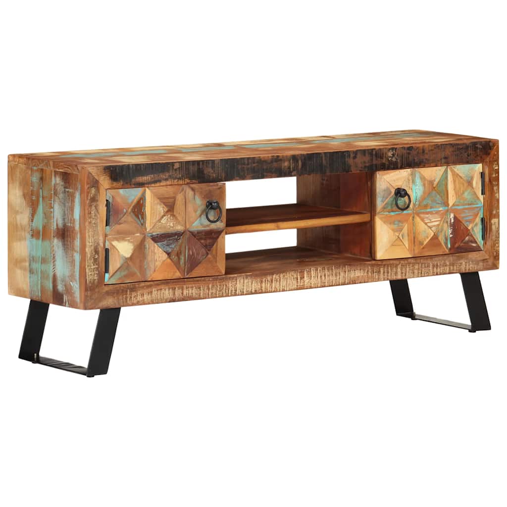 TV-Schrank 112x30x45 cm Altholz Massiv