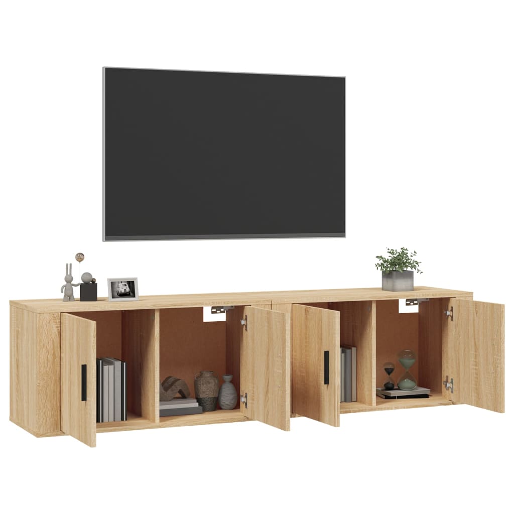TV-Wandschränke 2 Stk. Sonoma-Eiche 80x34,5x40 cm