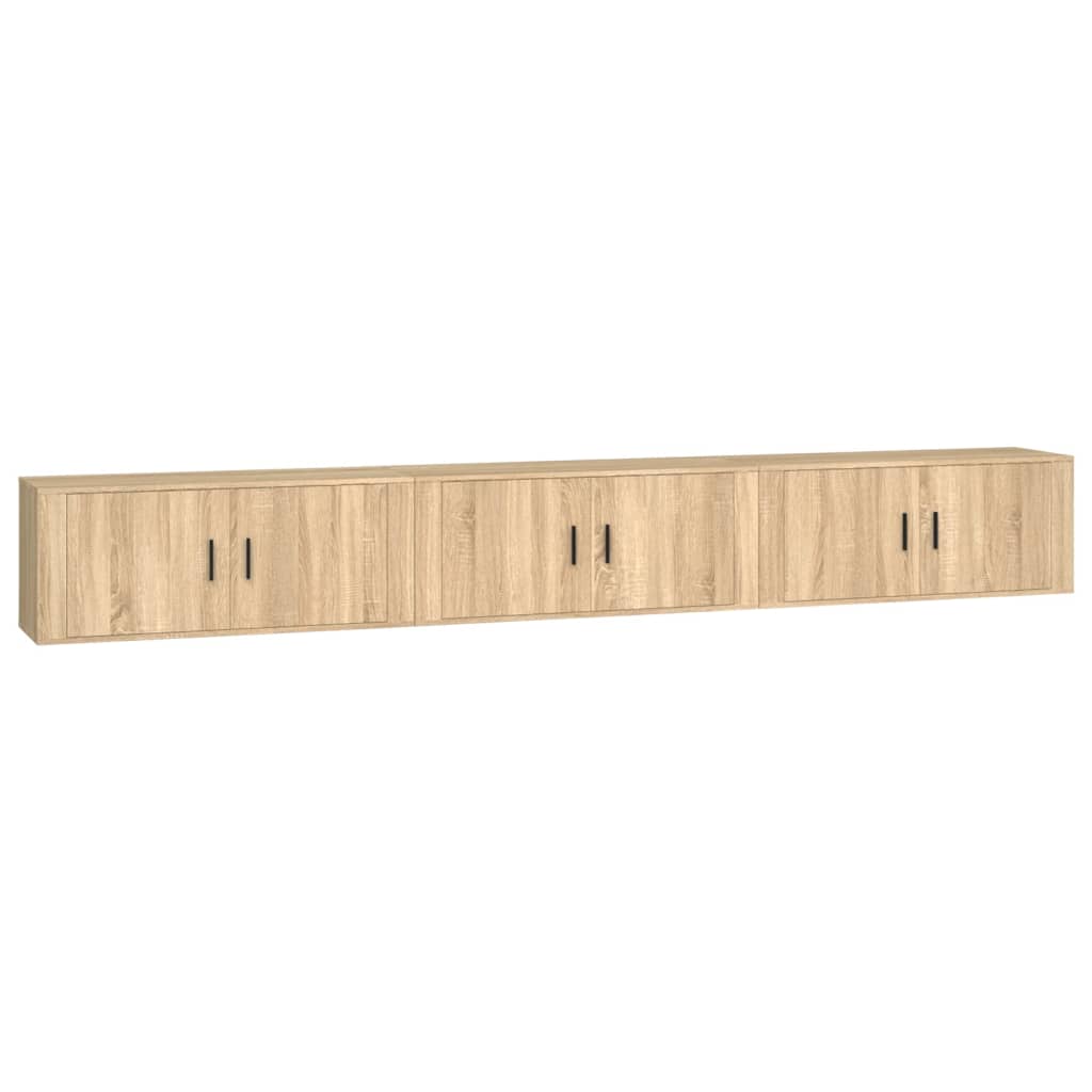 TV-Wandschränke 3 Stk. Sonoma-Eiche 100x34,5x40 cm