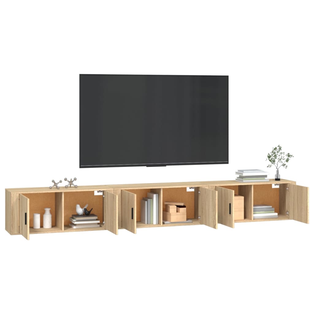 TV-Wandschränke 3 Stk. Sonoma-Eiche 100x34,5x40 cm