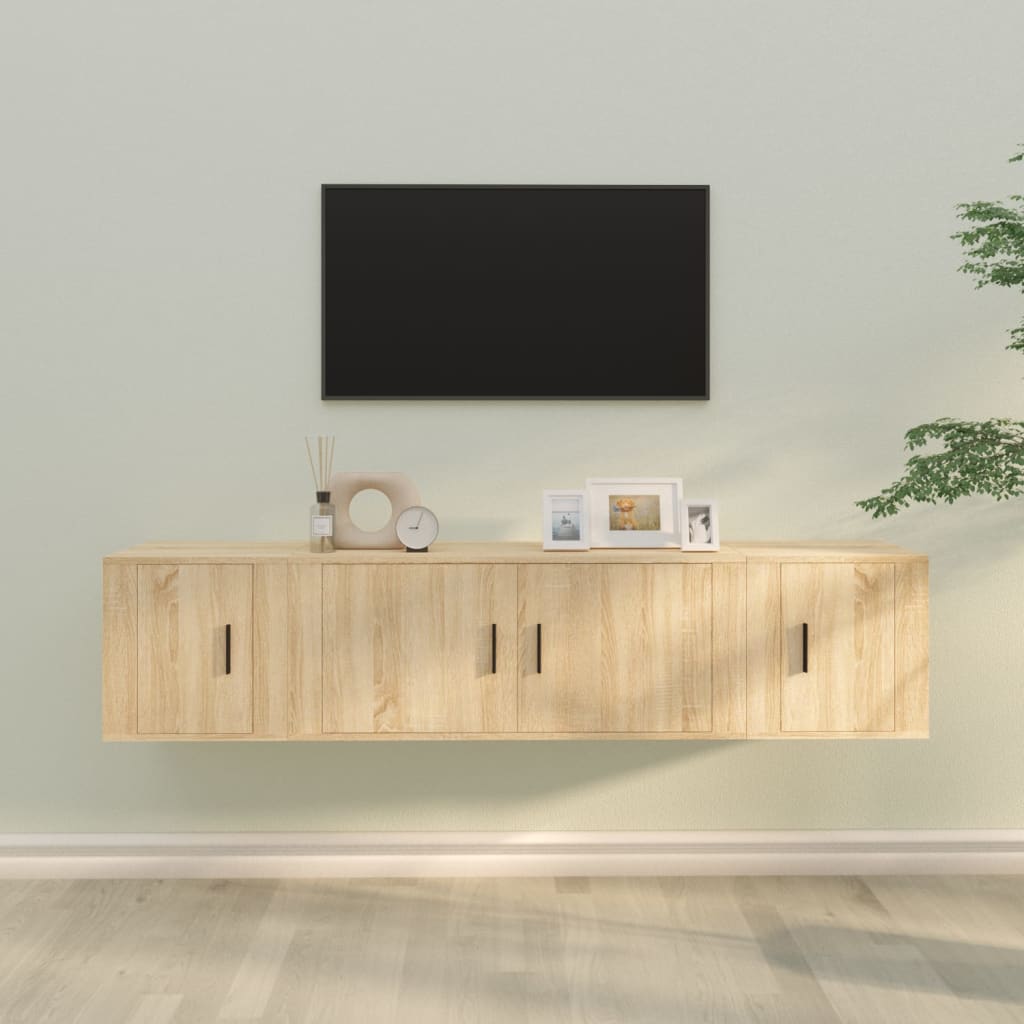 3-tlg. TV-Schrank-Set Sonoma-Eiche Holzwerkstoff