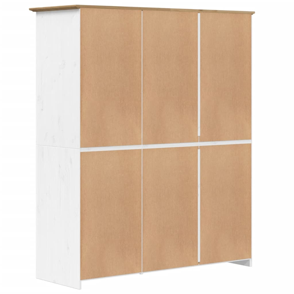Kleiderschrank BODO Weiß und Braun 146x53,5x173 cm Kiefernholz