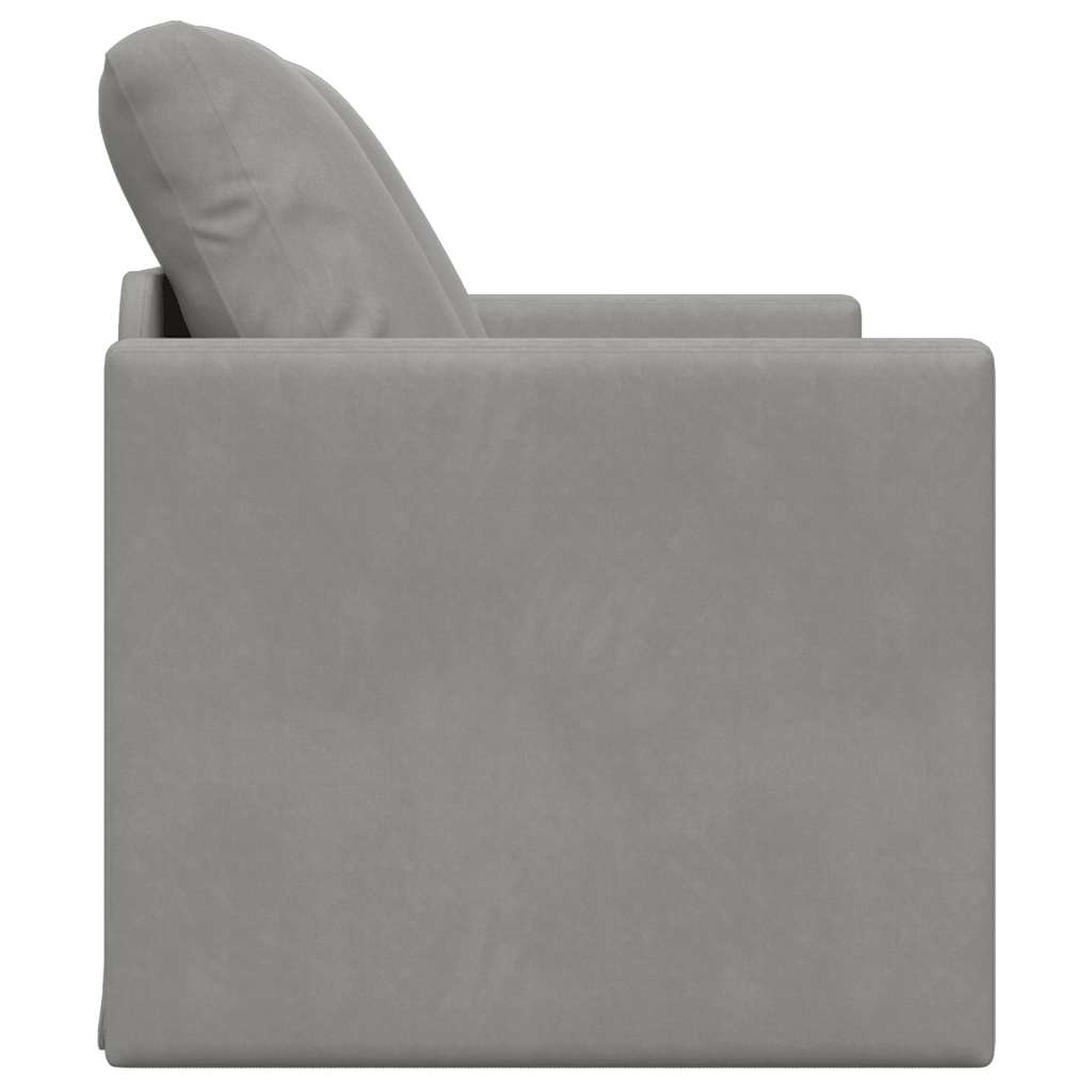 Bodensofa mit Schlaffunktion Hellgrau 122x204x55 cm Samt