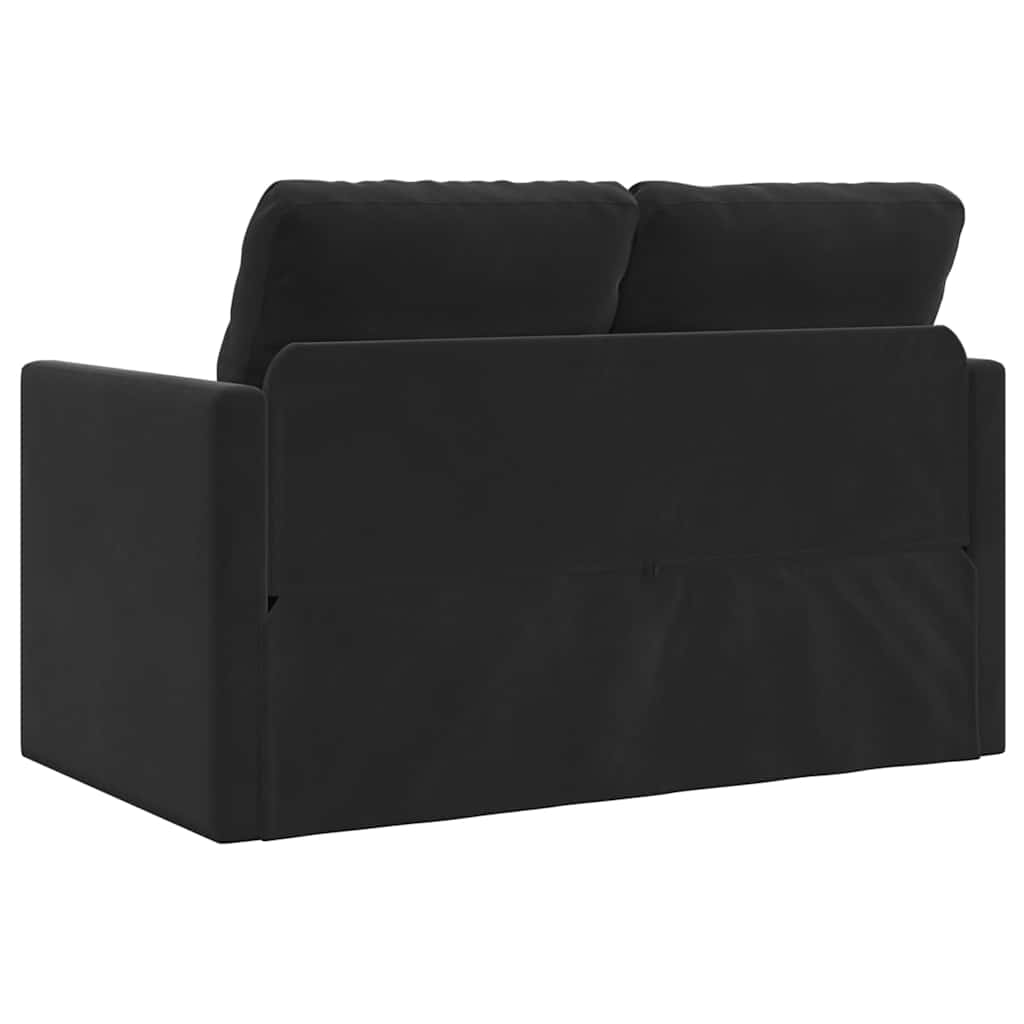 Bodensofa mit Schlaffunktion Schwarz 122x204x55 cm Samt